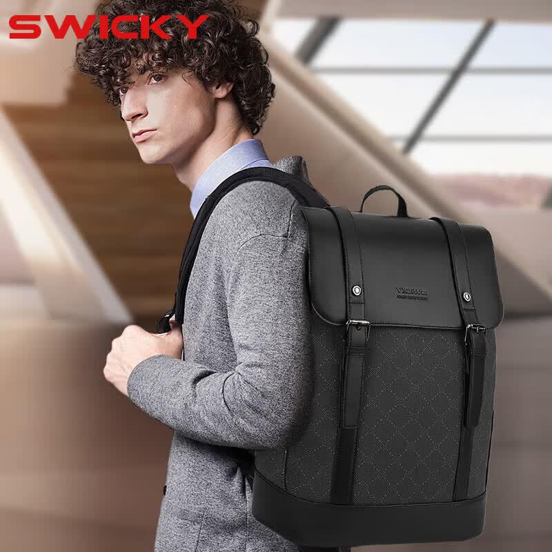 SWICKY Casual Leather Backpack 88176