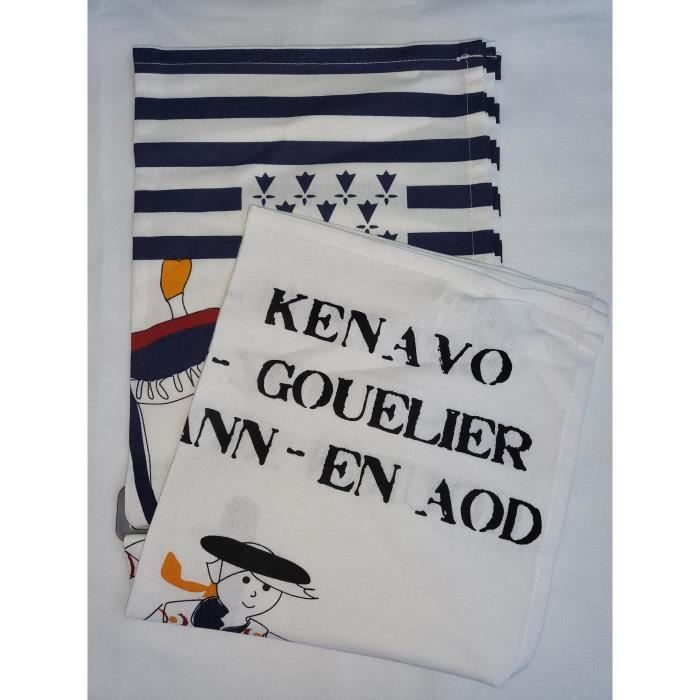 Torchons - Bigouden - 50 x 70 cm - 100% coton - Multicolore