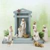 Desk Decor Hand Painted Decor Baby Jesus Manger ,Resin Ornament Nativity Figures Statue Set