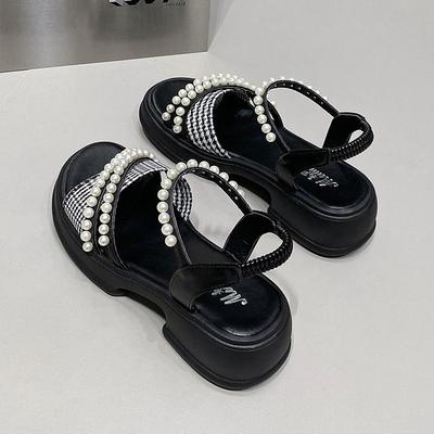 Pearl Thick Bottom Sandals Women's Skirt Summer New Fashion Versatile