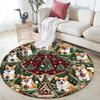 Christmas Puppy Collage Pattern Round rug,Carpet Rug for Living Room Bedroom Sofa Playroom Decor,Non-slip Floor Mat,Holiday Gifts and Birthday Gifts.