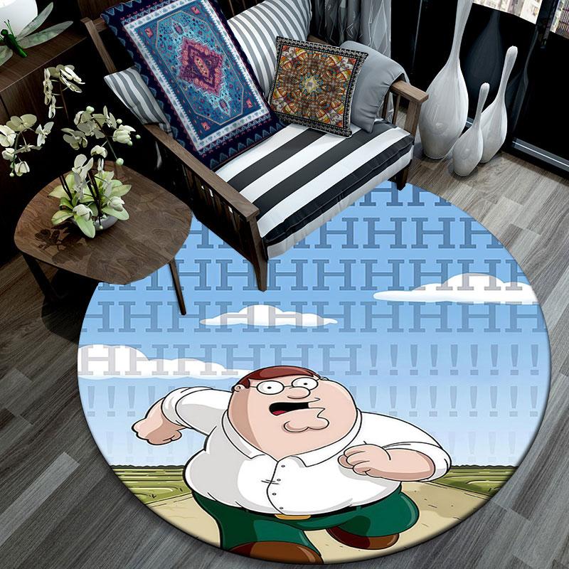 Peter Griffin Pattern Round rug,Carpet Rug for Living Room Bedroom Playroom ,Non-slip Floor Mat,Holiday Gifts and Birthday Gifts.