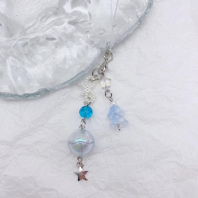 Phone Charm Jellyfish Flower Pendant Keychain Keyring Bag Ornament Jewelry Gift