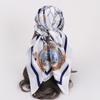 90x90CM Imitation Silk Square Scarf – Women's Striped Color Block Shawl, European & American Style