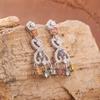 Natural Sapphire Colored Sapphire Stud Earrings Women'S S925 Sterling Silver Colored Sapphire Ear Jewelry Earrings