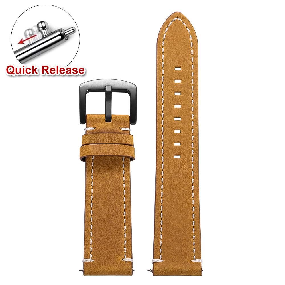 Vintage Brown Calfskin Leather Watch Band Quick Release Watch Strap 18mm 19mm 20mm 22mm 24mm Smartwatch Bracelet Belt for Omega