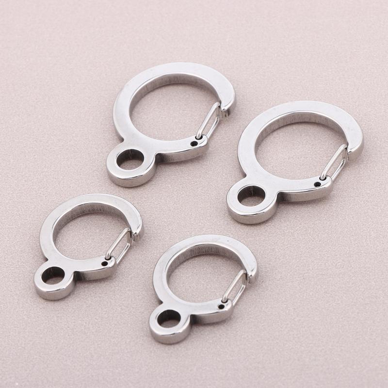 2Pcs Heavy Duty Stainless Steel Key Ring Spring Snap Hook Carabiner for Outdoor Sports Backpack