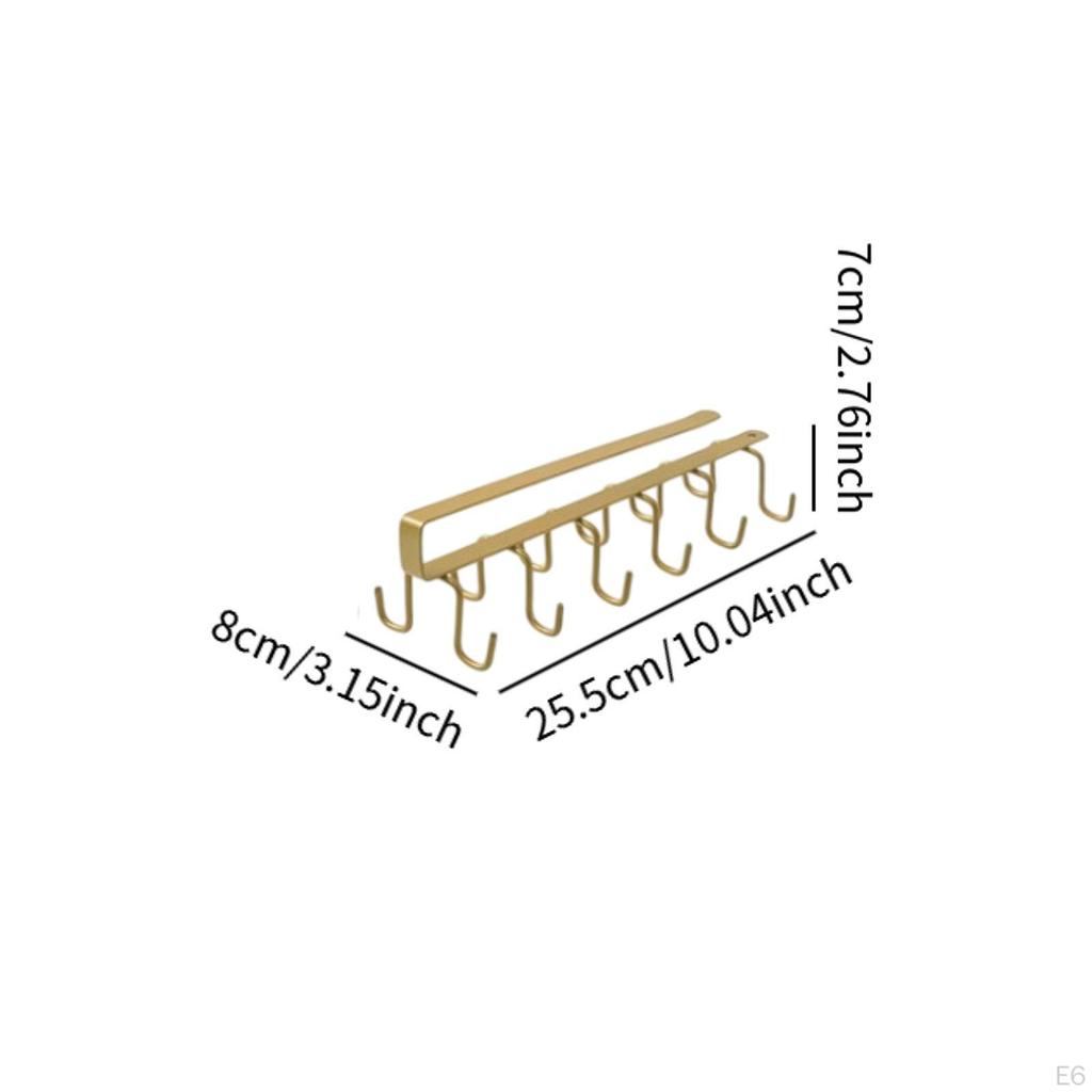 Mug Hooks under Cabinet Hanging Rack Coffee Cups Holder for Ties Belts