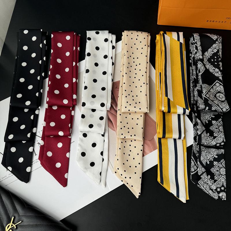 200x5cm Women Elegant Leopard Narrow Long Ribbon Neck Scarf Tie Thin Necktie Bag Waist Belt Lady Accessories