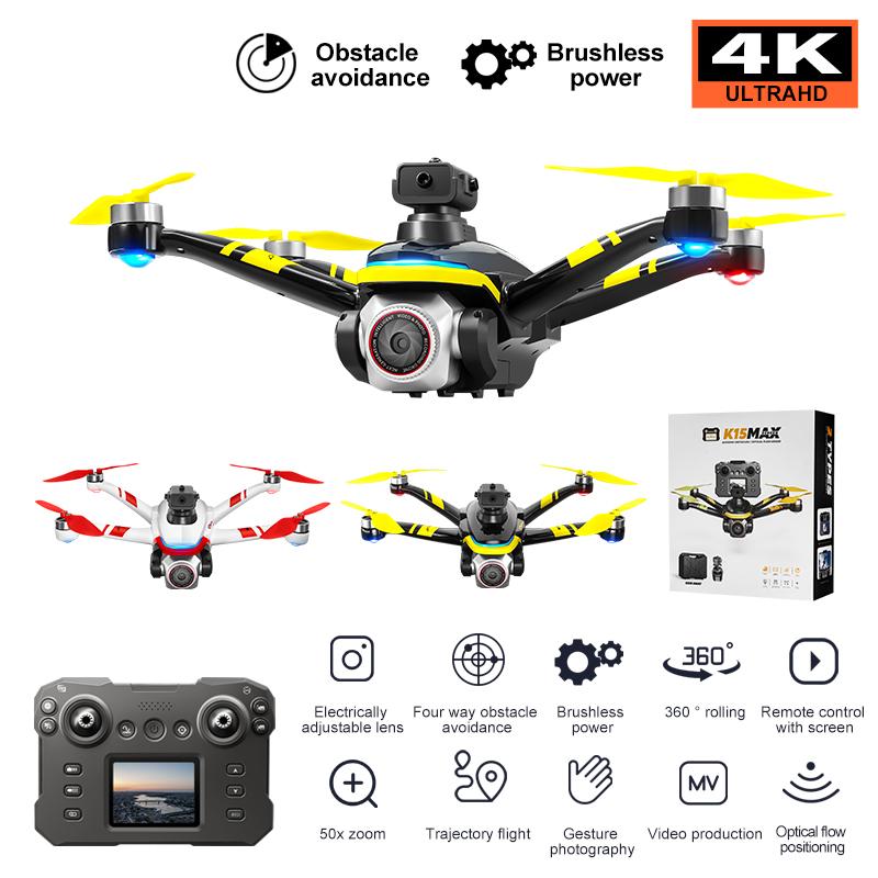 2025 New K15 Max Screen Controlled Version Drone With 4K HD Camera Aerial Photography Obstacle Avoidance Quadcopter Dron RC Toys