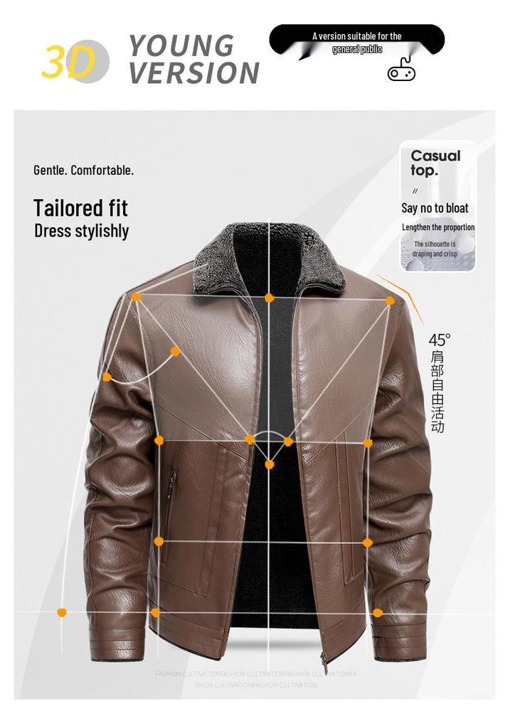 Men's PU Fur-Lined Warm Leather Jacket - Winter/Autumn Bestseller
