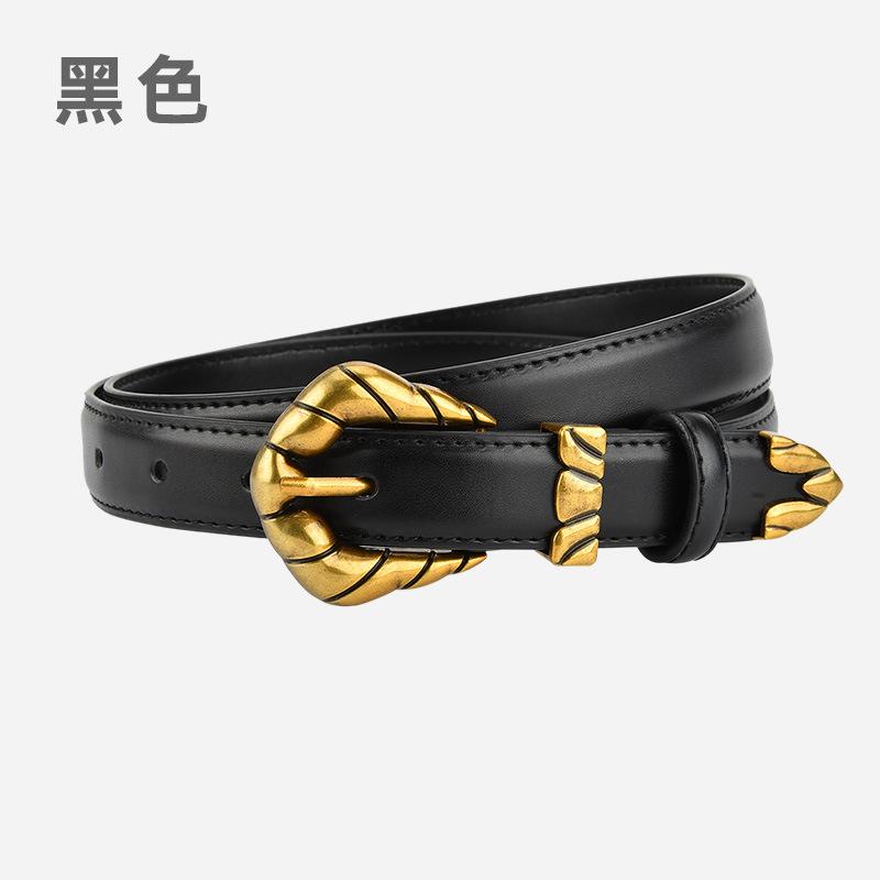 omen s belt new retro engraved belt gold leather decorative pin buckle belt 105