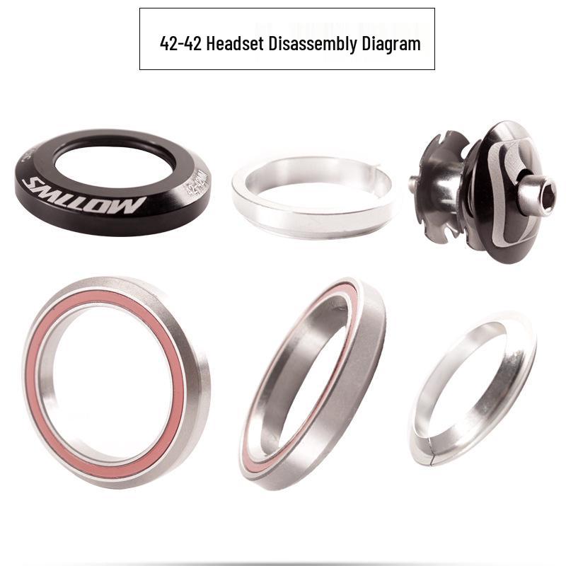 Smllow 34/42/44mm Integrated Headset Bearings for Mountain Bike, Straight/Tapered Tube