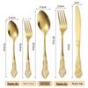 Royal Court 20-Piece Gold Stainless Steel Cutlery Set