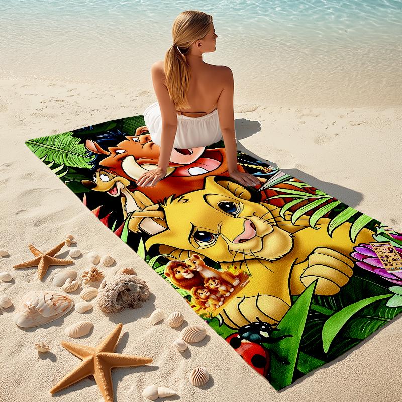 Lion Jungle Adventure Towel Large Quick-Drying Microfiber Soft S-Square Pants-s Beach Towel for Travel Fitness Bathing Camping. 0730s150