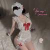 New Bow Maid Bare Back Apron Set Free Uniform Sex Underwear Pure Buttocks Uniform Set