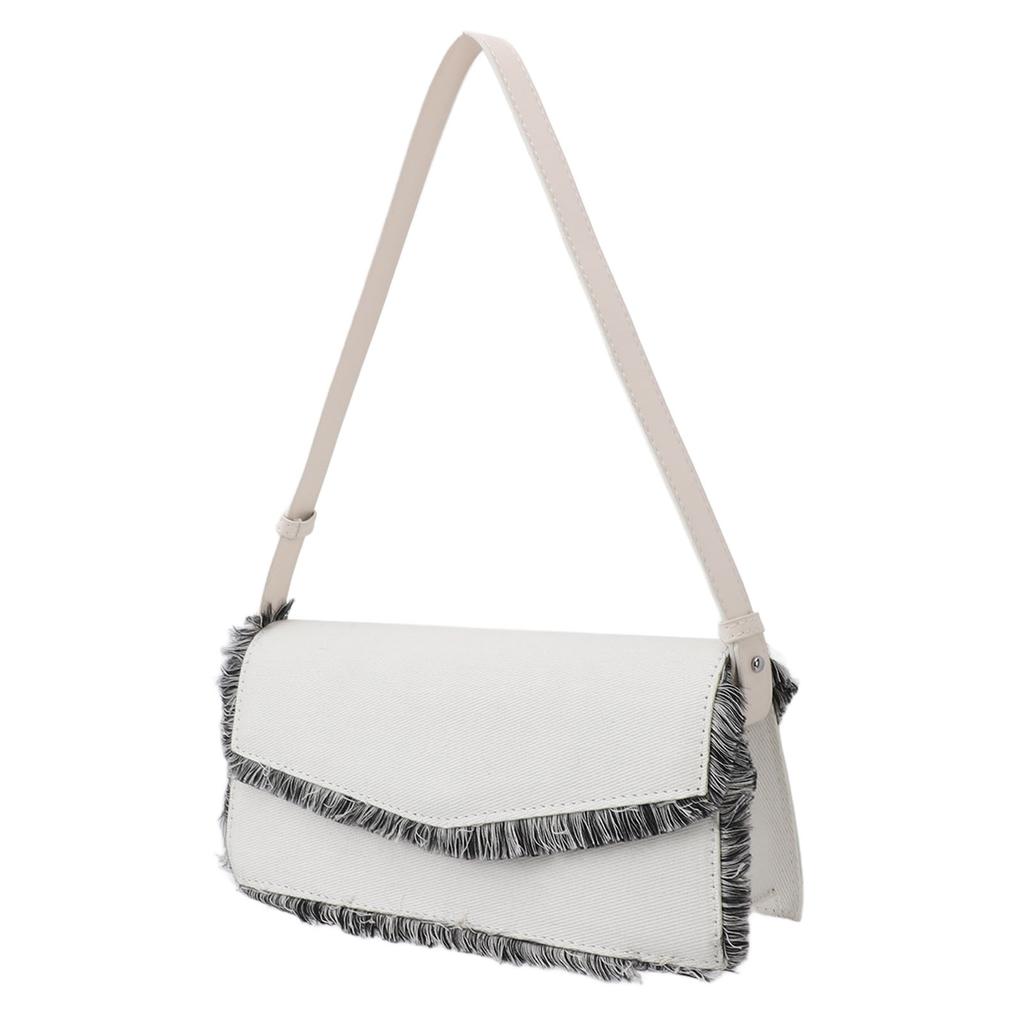 Underarm Bag Simple Stylish Shoulder Bag Ample Storage Space Fringe Handbag for Daily Outings