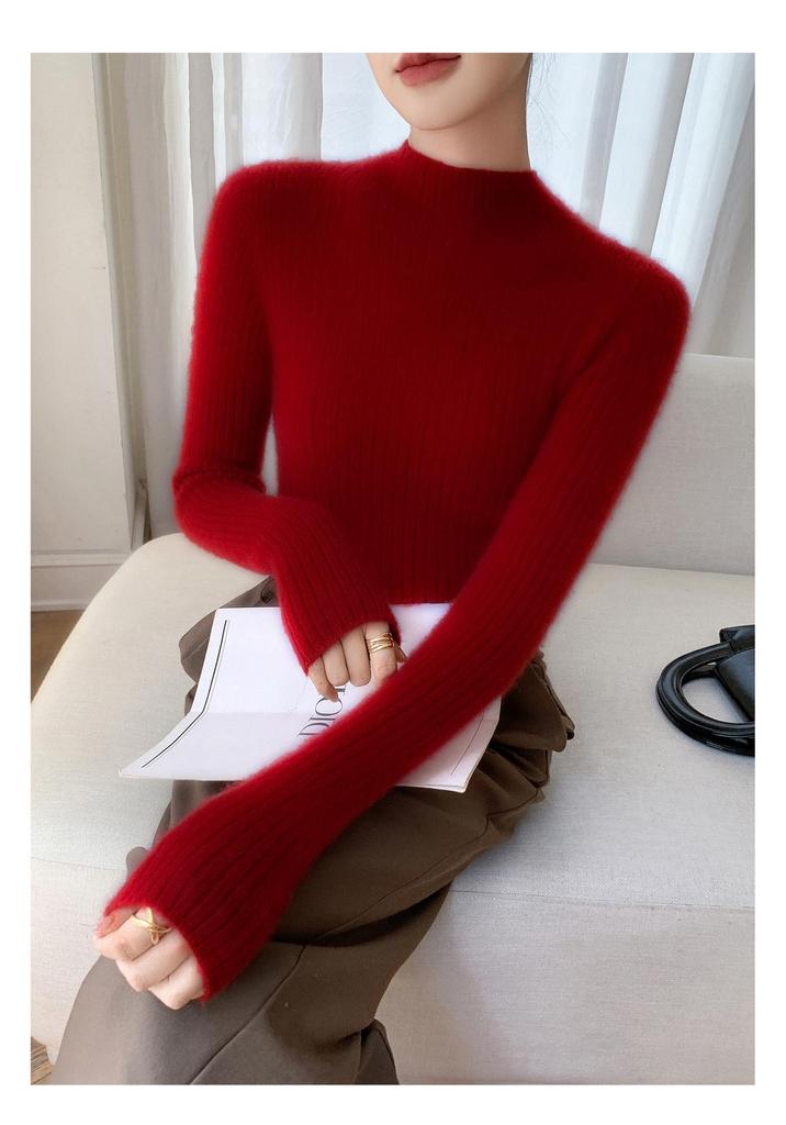 2025 Women's Cashmere Half-High Collar Slimming Sweater