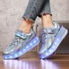 27-40 Kids's Lighting Sneakers Rubbing Shoes Boys's Shoes Solid Milky Patch Can Charging Lantern Shoes Glowing Sneakers with Charging