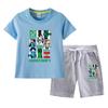 Minecraft Kids' Summer Outfit: Pure Cotton Short Sleeve T-Shirt & Shorts Set for Boys & Girls
