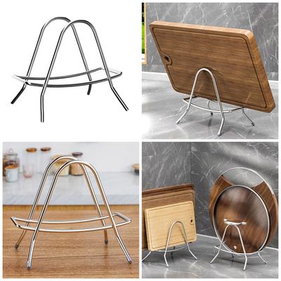 Stainless Steel Cutting Board Rack Organizer for Kitchen Rustproof Pots Lid Stand Space Saving Kitchenwares Holder