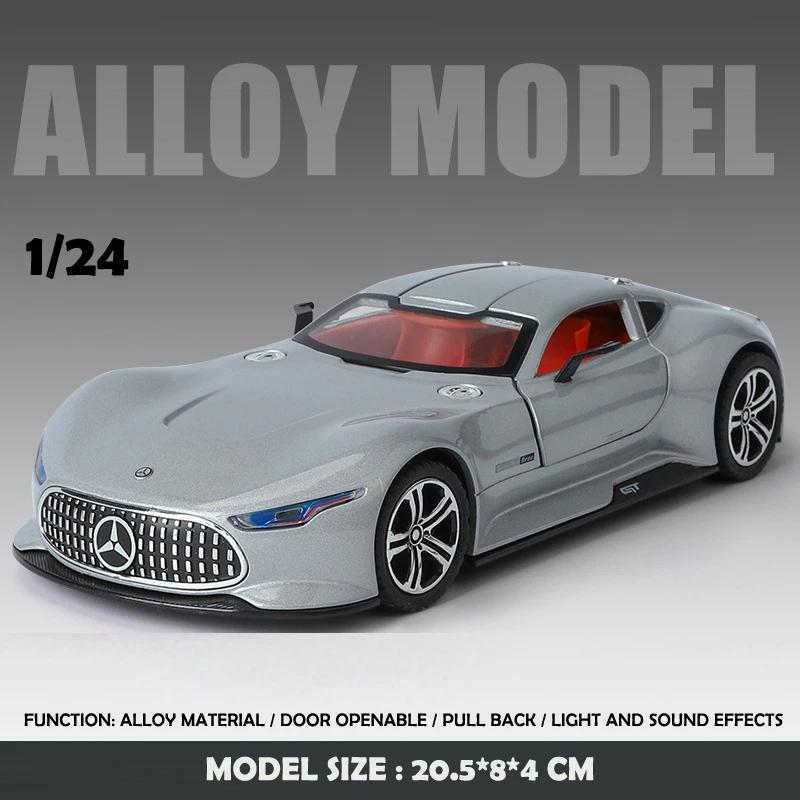 Simulation 1/24 Benz AMG Vision GT Alloy Car Model Metal Diecast Toy Vehicle Boy Birthday Gift Collection Home Decor Miniature