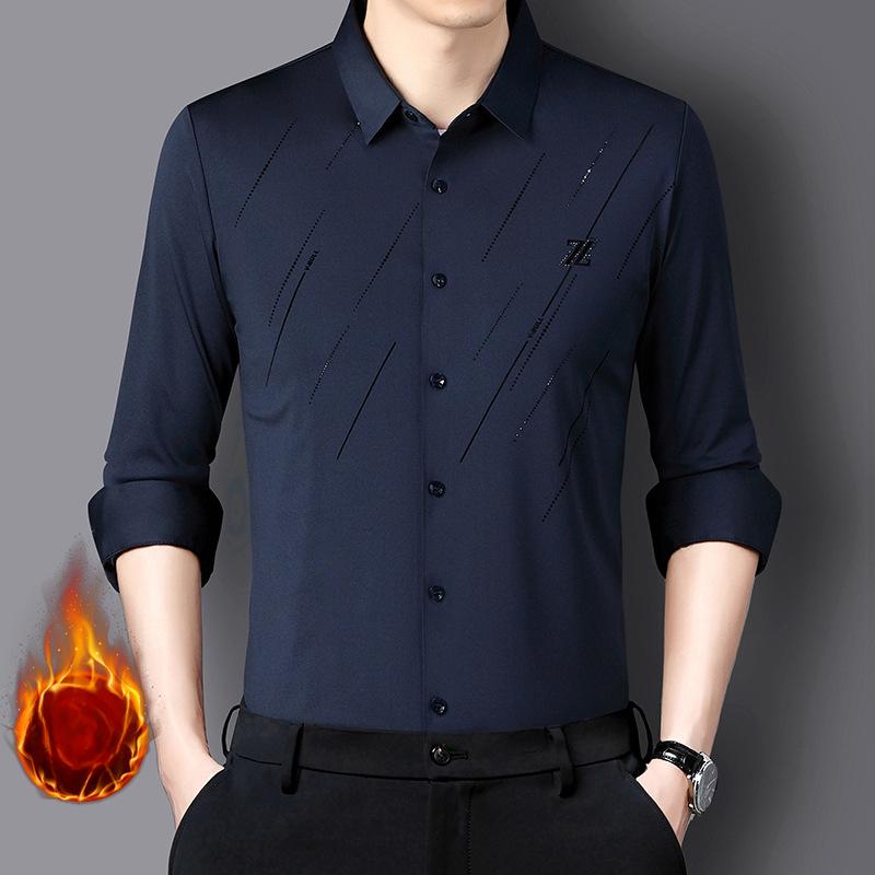 

Мужская флисовая рубашка осень-зима новая бесшовная Z-рубашка с лацканами 4XL