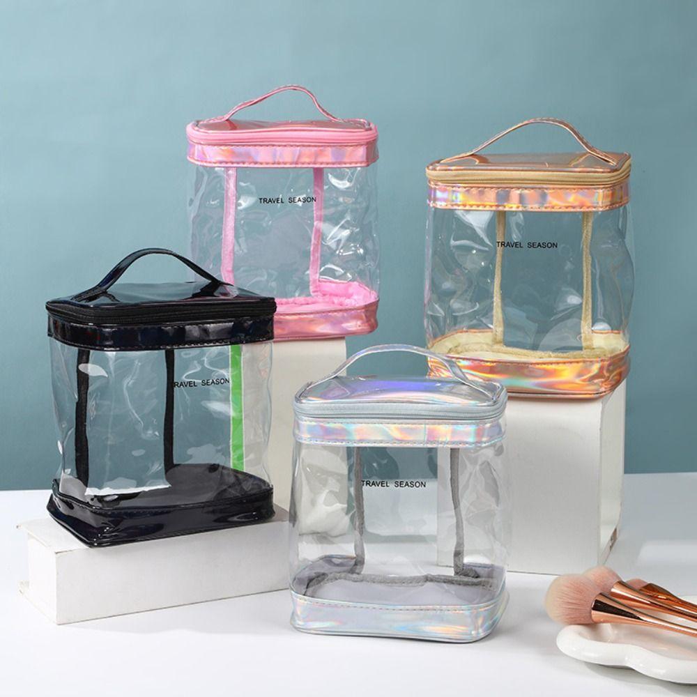 Mode PVC Kosmetiktasche Transparent Wasserdicht Kulturbeutel Aufbewahrungsbeutel Make-up Tasche Damen