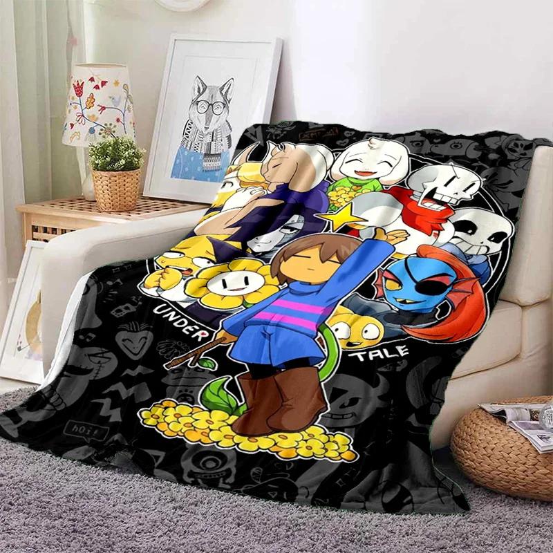 Funny U-Undertale Sans 3D Print Blanket Super Soft Warm Fleece Throw Blanket for Underground Legend Game Sofa Bed