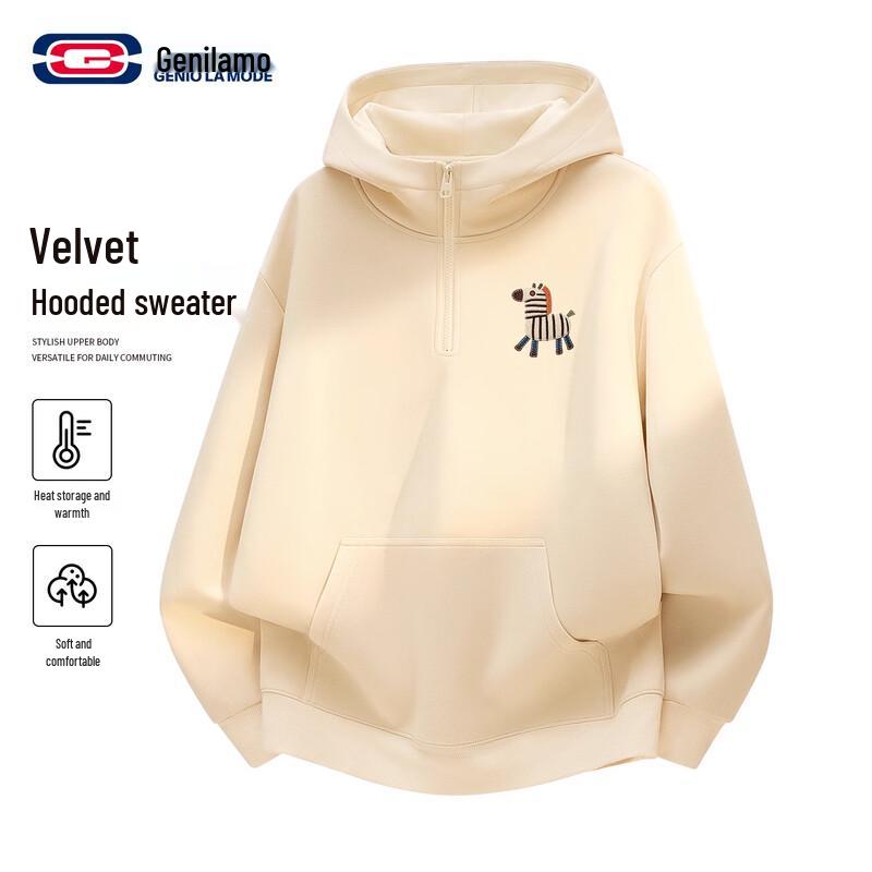 

GENIOLAMODE Men s Fleece-Lined Half-Zip Hooded Sweatshirt 3XL