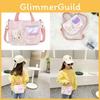 Color Children One Shoulder Handheld Diagonal Cross Bag With Decor Rabbit
