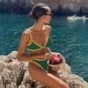 European And American Solid Color Bikini Women'S Swimsuit Sexy Sports Red Suit