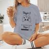 Funny Game Player 1 Player 2 Shirts Pregnancy Announceunisext Short Sleeve Unisex Unisex Tshirt Casual Couple Matching T-Shirts Gifts