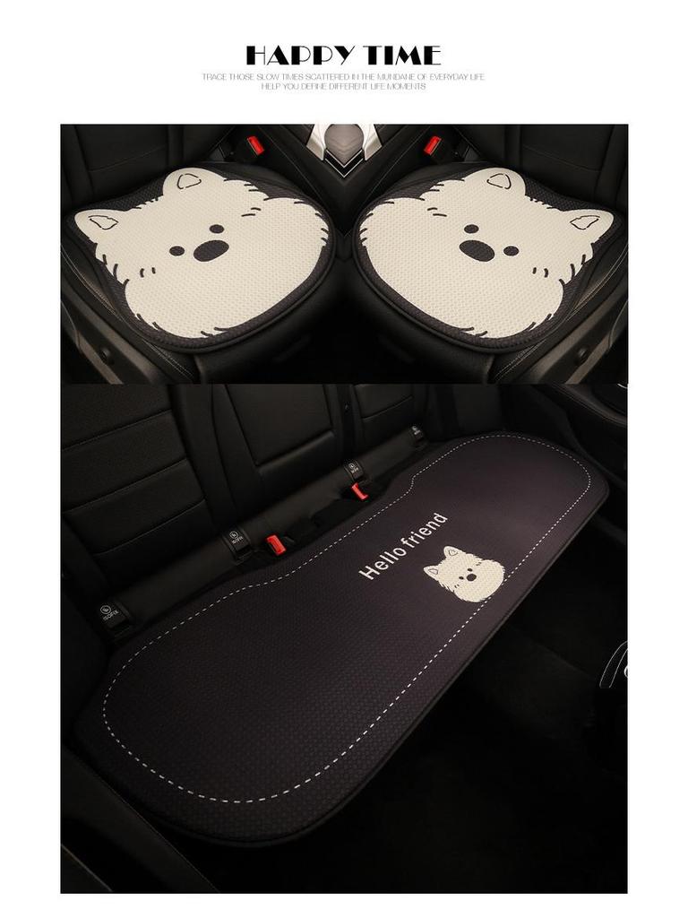 West Highland Cartoon Ladies Car Seat Cushion for Volkswagen Golf, Sagitar, Tayron, and T-Roc - All Seasons.