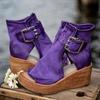Women Sandals Shoes 2022 Summer Retro Peep Toe Platform Sandals Pu Leather Zipper Thick Bottom Women Shoes Ladies Sandals559Fe4