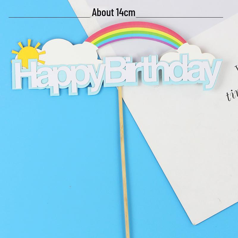 Rainbow Birthday Cake Toppers - Colorful Party Decorations & Dessert Table Accessories