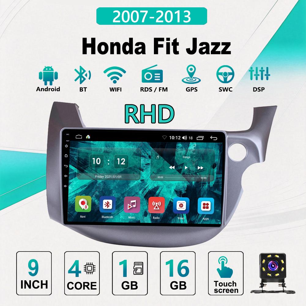 2Din Android Car-Play Car Radio,Honda Fit Jazz 2007-2013,Multimedia Player Head Unit Stereo GPS Navigation BT WIFI,1+16GB