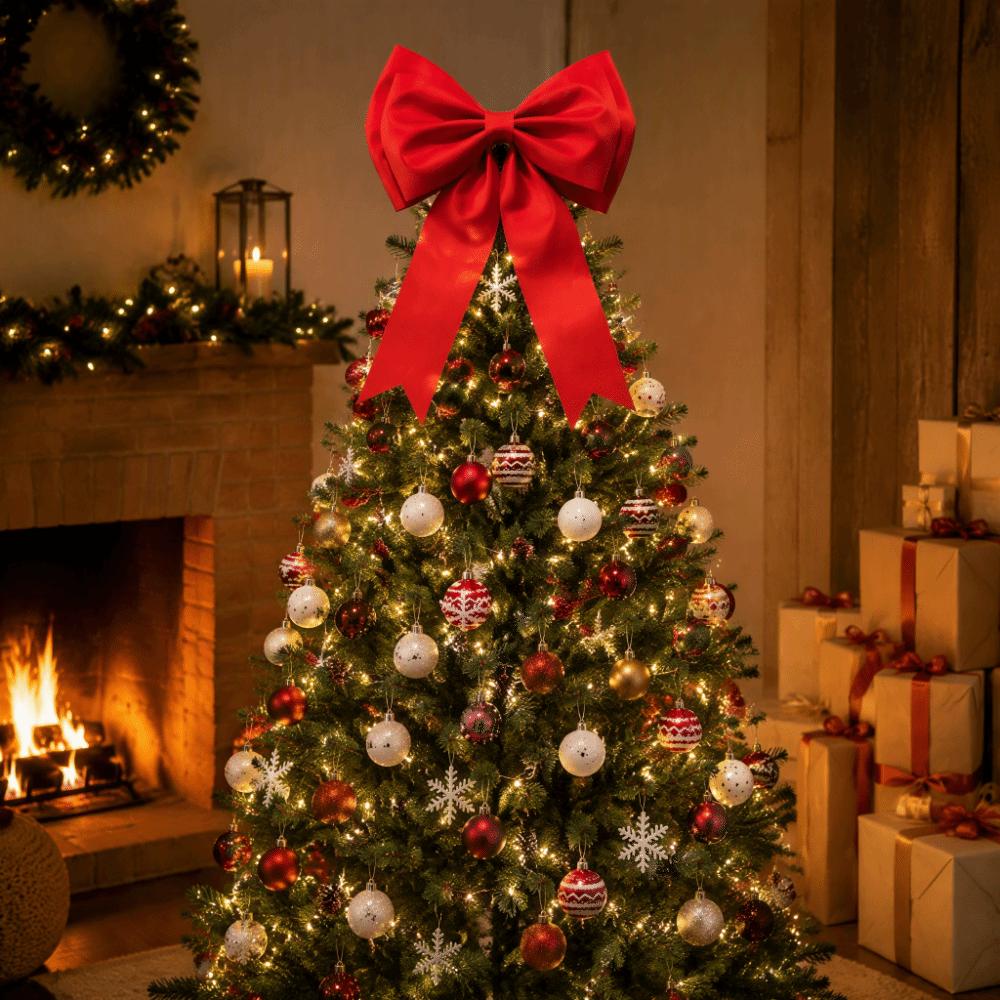 Hanging Christmas Velvet Bow Handmade Tree Decorations Vintage EVA Bowknot Pendant Christmas Tree