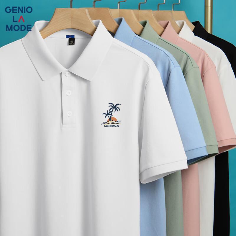 GENIOLAMODE Men s Printed Quick-Dry Cooling Polo Shirt M