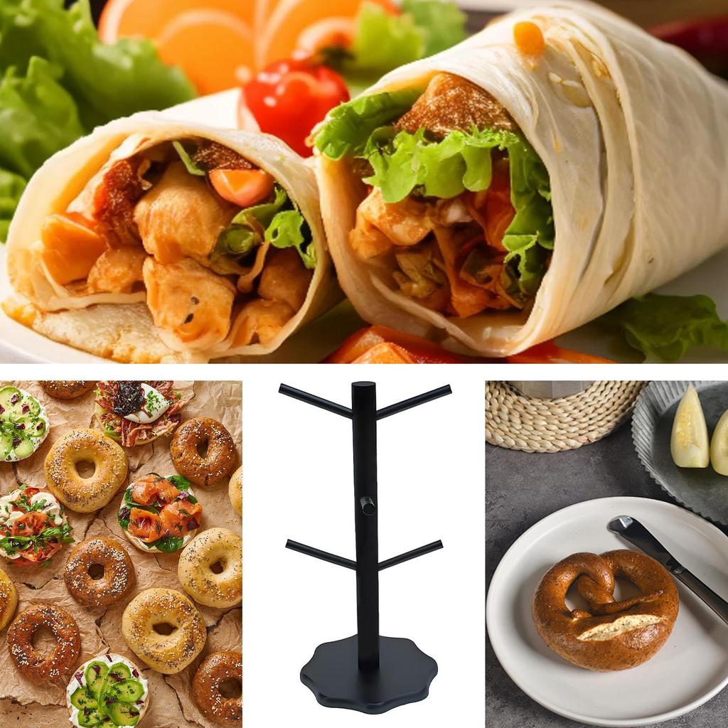 Sacchetto Porta Pretzel Supporto Bagel Rastrelliera a Forma di Albero Con Base Stabile Organizzatore in Legno Con 6 Bracci Per Matrimonio Catering Buffet di Compleanno