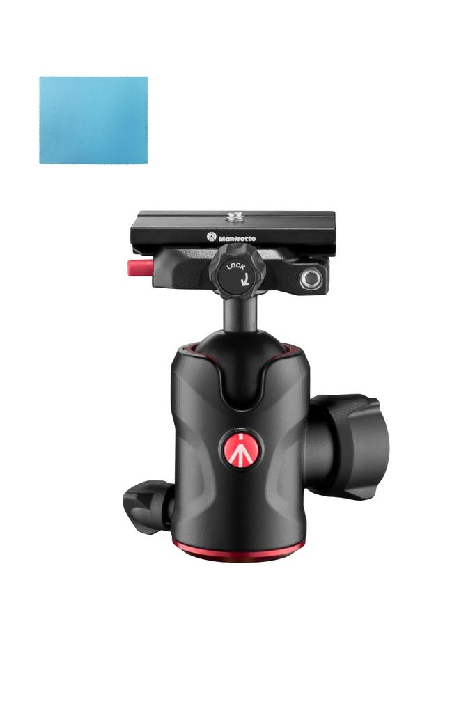 Manfrotto MH496 Center Ball Head with Q6 MSQ6PL Plate, Arca-Swiss Compatible, 0.53kg, 10kg Load Capacity, Cleaning Cloth, JP A00067BMN
