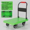 Silent Folding Flatbed Hand Truck - Portable Thickened Plastic Cart for Household Use