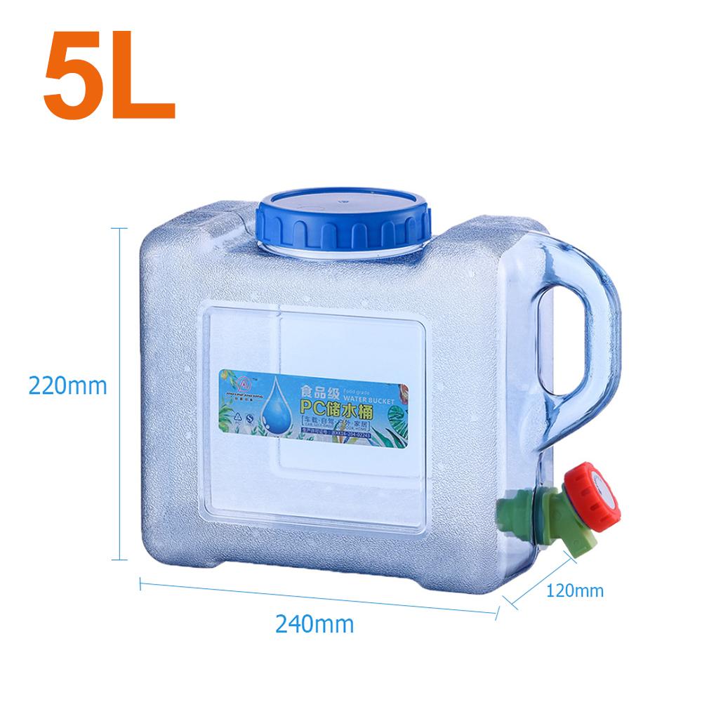 5.5L/10L Capacity Outdoor Water Bucket Portable Driving Wateater Bucket Portable Tank Container with Faucet for Camping