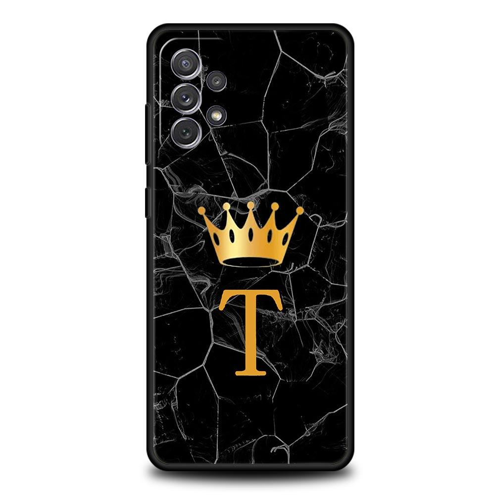 Crown Letter A Phone Case For Samsung Galaxy A17 A07 A55 A35 A25 A15 A05s A33 5G A31 A23 A21s A13 A41 A73 A53 A51 A71 A03s Cover