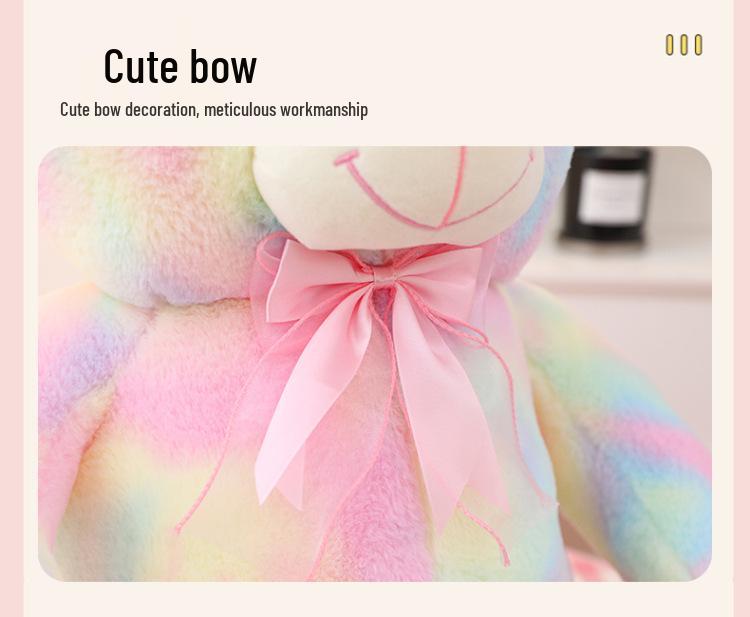 Colorful Large Teddy Bear Plush Toy and Pillow - Perfect Valentine's Day Gift