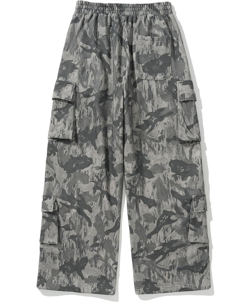 NOT4NERD Camo Incision Multi Cargo Sweat Pants - Gray