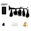 Festival Gift for Halloween Hanging Wall Decor, Matte Black Dead Branch Bat Silhouette Ornament Decor with Metal Bell, Easy Install Indoor Outdoor