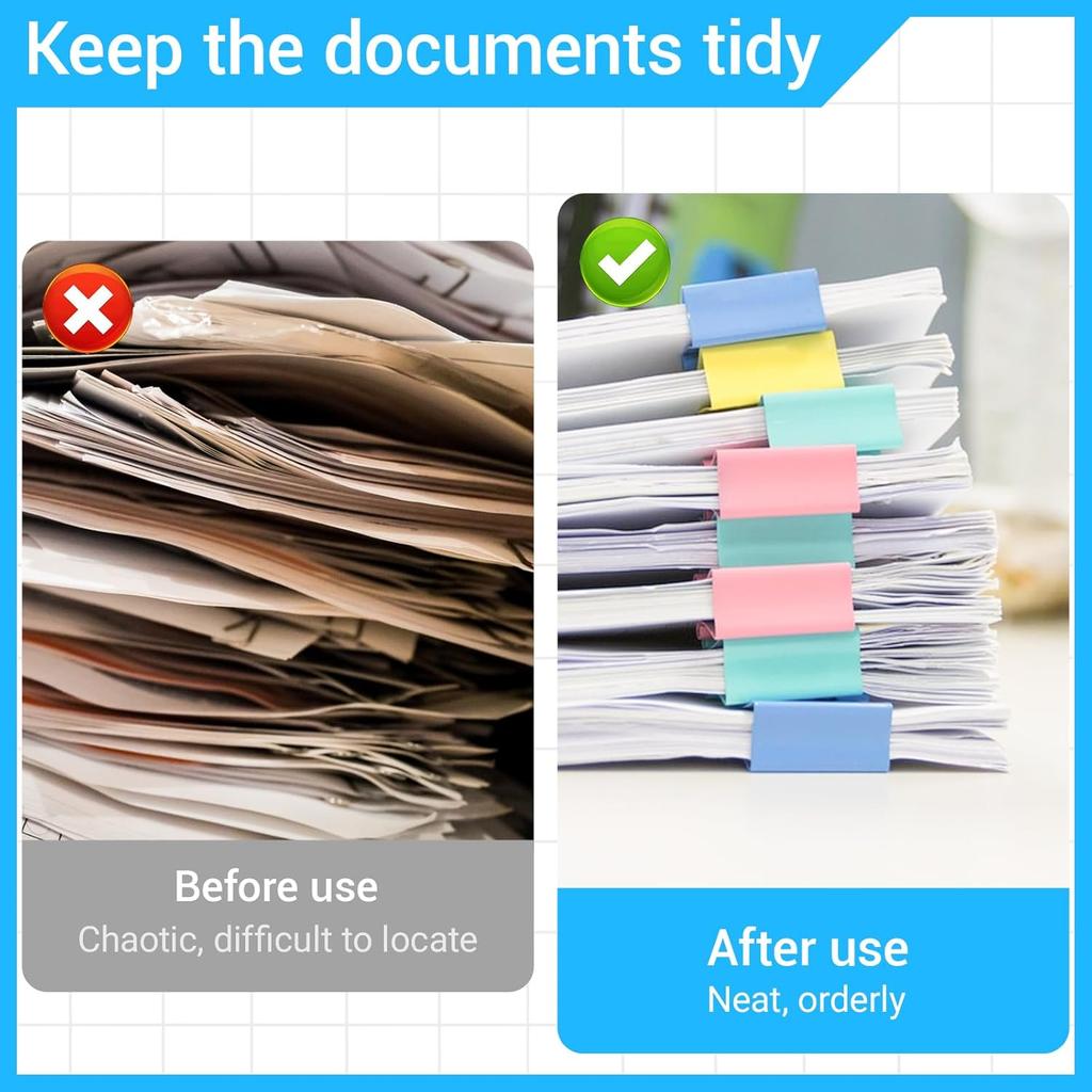 120 Pcs Small Binder Clips Assorted Colored, 0.75in/19mm Mini Binder Paper Clips, Paper Clamps for Office Supplies, Home, School,Business Document