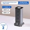 Electrical Outlet Tower With 6 Receptacles Narrow Profile For Home Workplace Area Efficient Plastic Build Secure And Extended