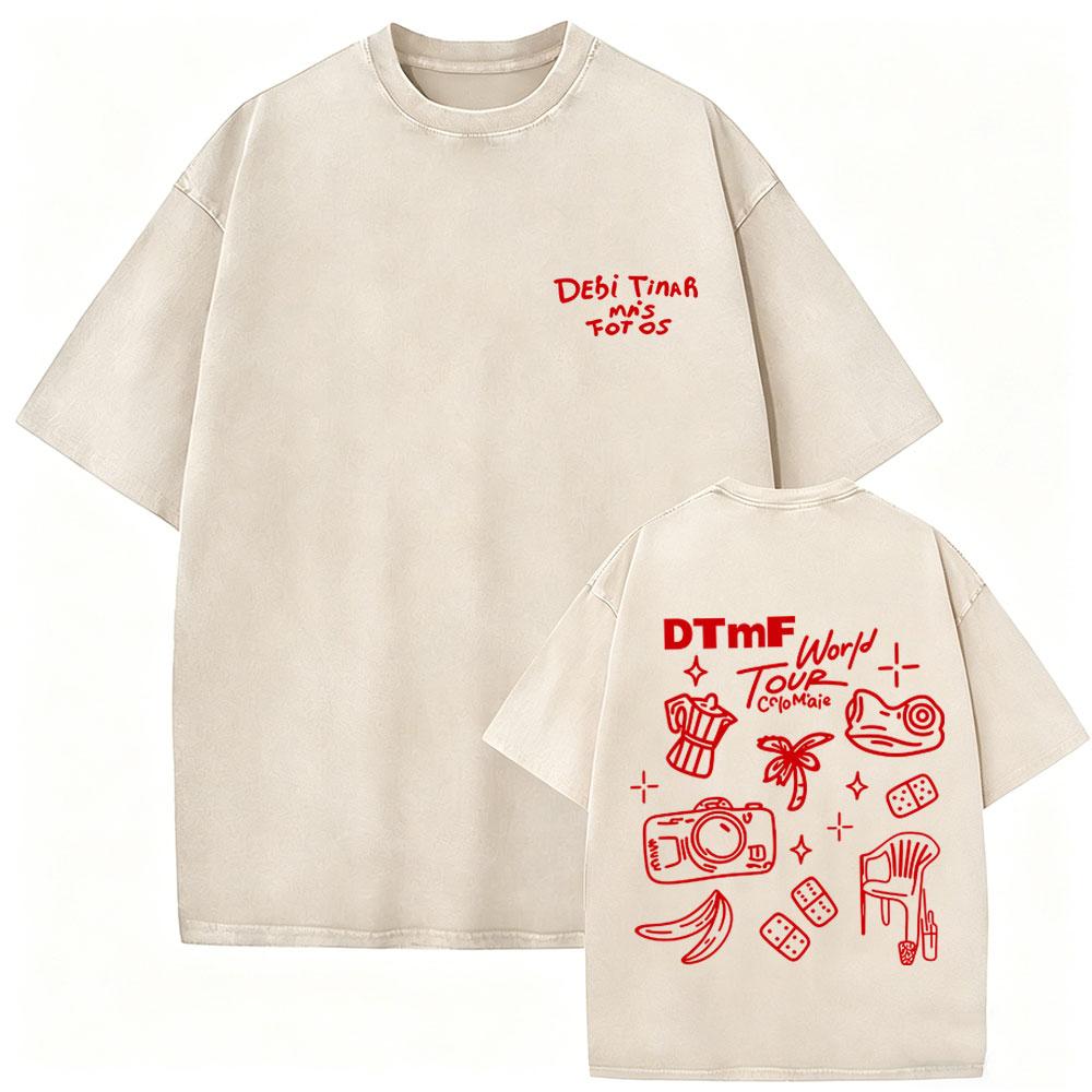 

Rapper Bad Bunny Vintage Acid Washed T Shirts Debi Tirar Mas Fotos DTMF Tshirts Men Women Hip Hop Fashion High Quality Tshirt S
